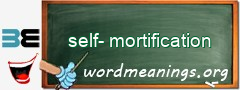 WordMeaning blackboard for self-mortification